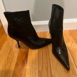 Steven by Steve Madden black leather stiletto booties - like new